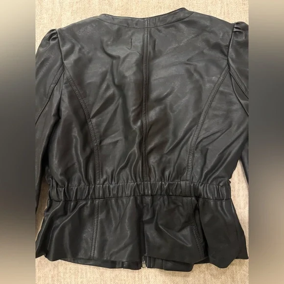 LBD BLACK Faux Leather Jacket Size Small - Picture 5 of 6